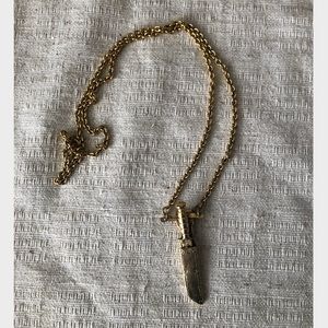 Brass cast knife necklace